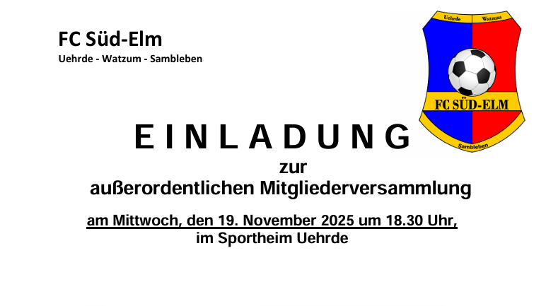 Außerordentliche JHV FC Süd-Elm 2025