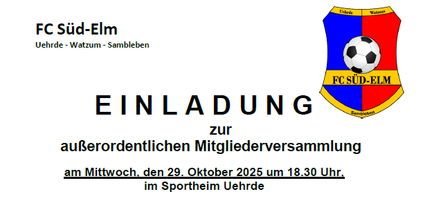 Außerordentliche JHV FC Süd-Elm 2025